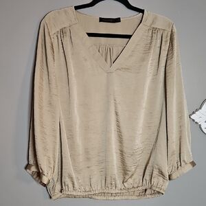 The Limited Cream Relaxed Ribbed Blouse